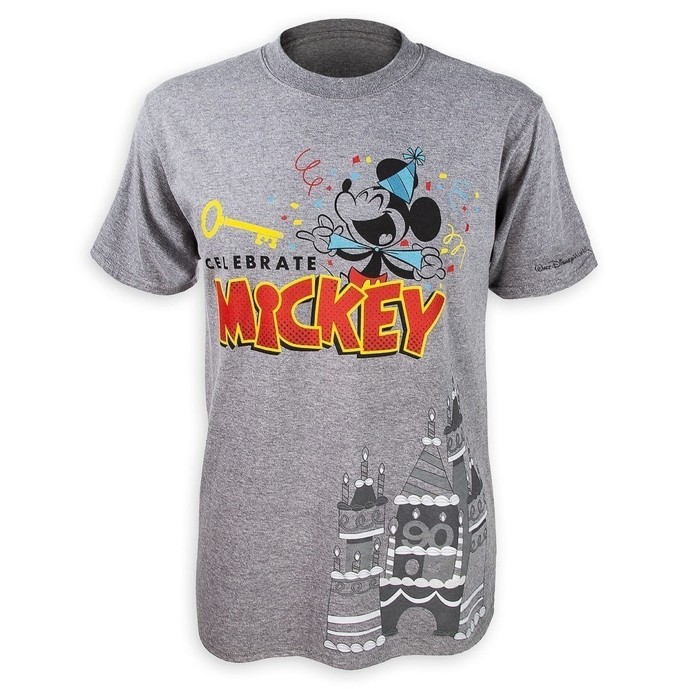 Disney World Parks Limited Edition Celebrate Mickey Mouse Birthday Gray Shirt S